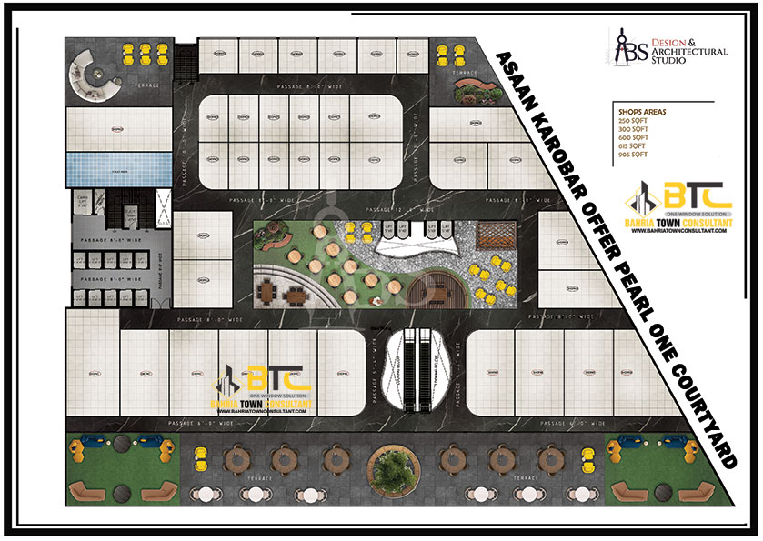 Asaan Karobar Offer Pearl One Courtyard Commercial Floor Plan Food Court