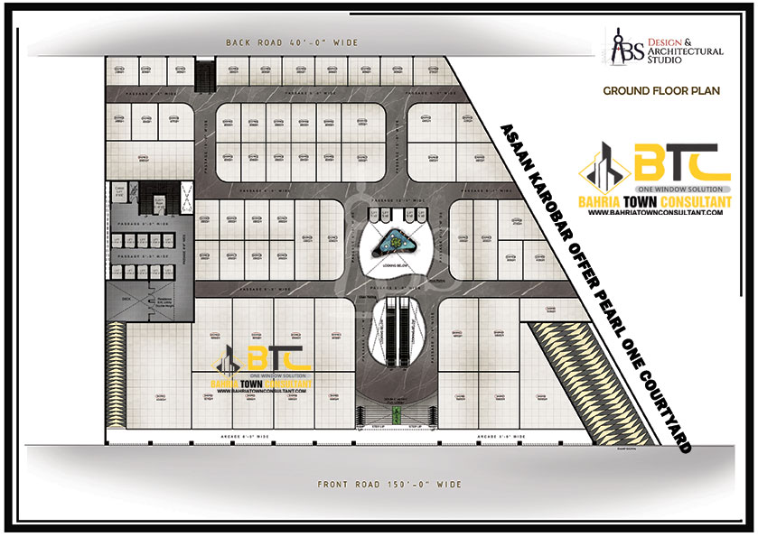 Asaan Karobar Offer Pearl One Courtyard Commercial Floor Plan Ground Floor