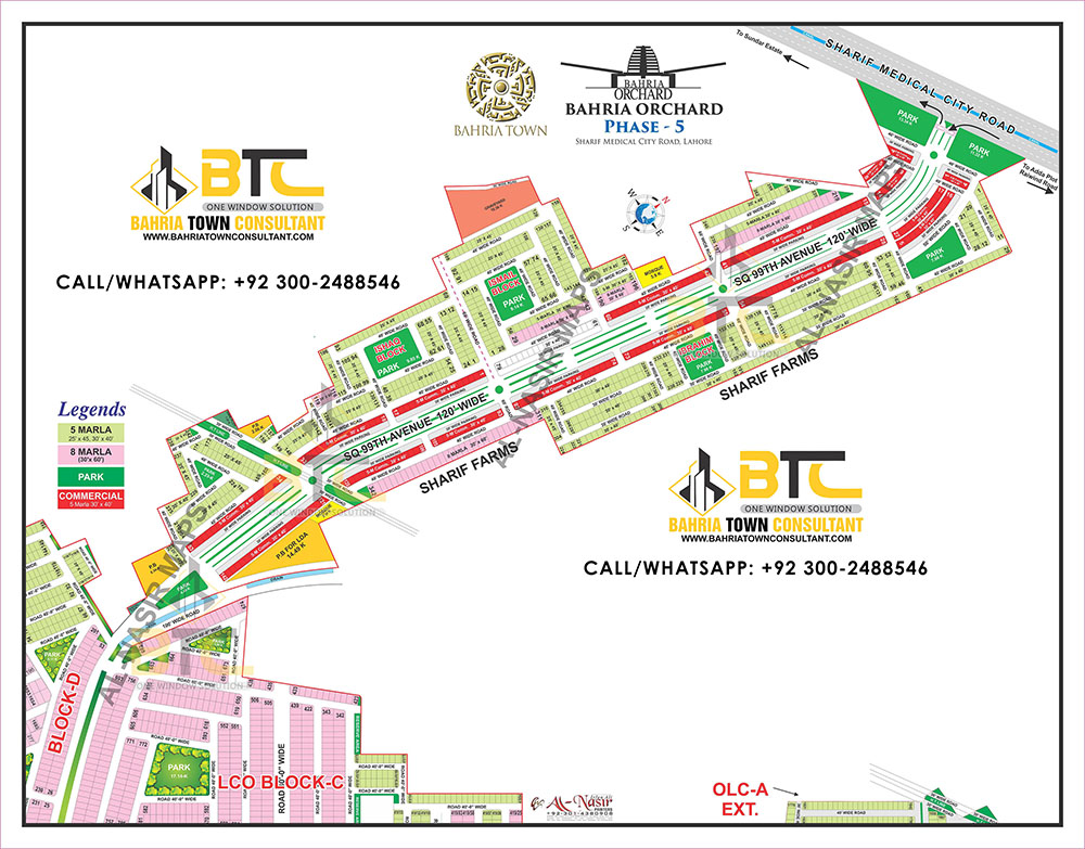 Bahria Orchard Lahore Phase 5 Map