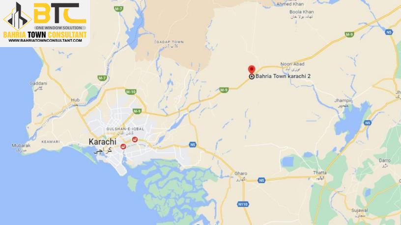 Bahria Town Karachi Phase 2 Location Map