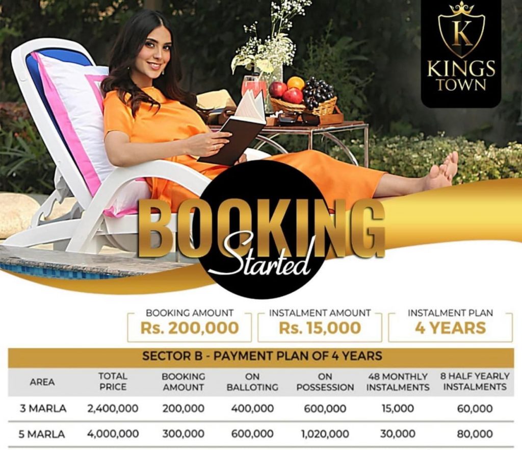 Kings Town Lahore Payment Plan