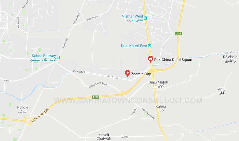 Zaamin City Lahore Location Map